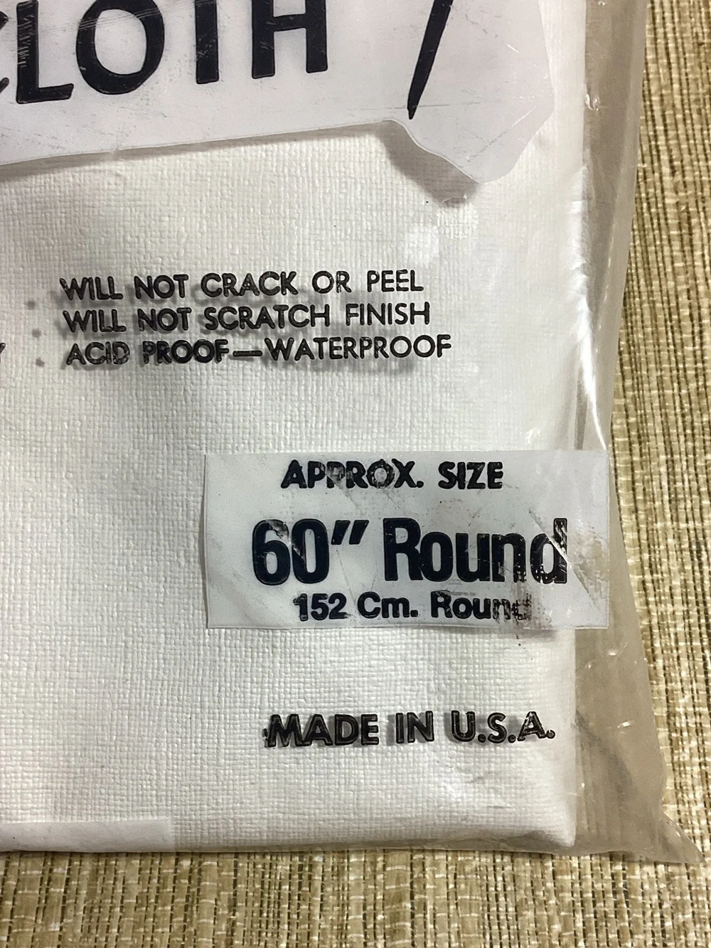 New Vintage Flannel Back Table Cloth - Cream with Natural Fringe
